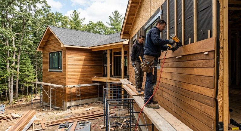 Hardwood Cladding Installation in Boston, MA